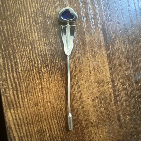 Antique Sterling Silver Head Long Hat Pin 0.26 OZT - Picture 3 of 4